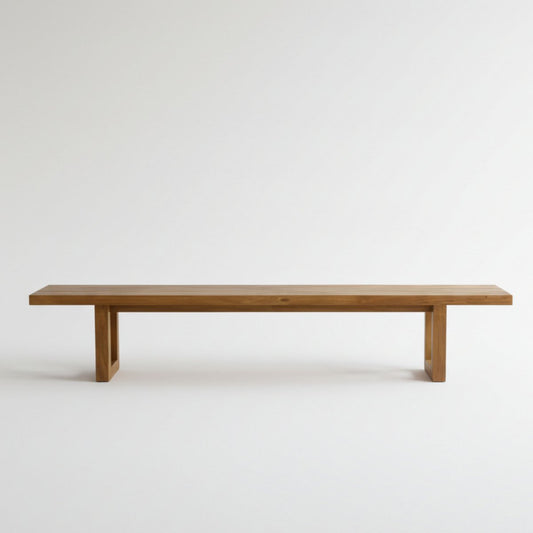 Bench met vierkante voet - natuurlijk - 220