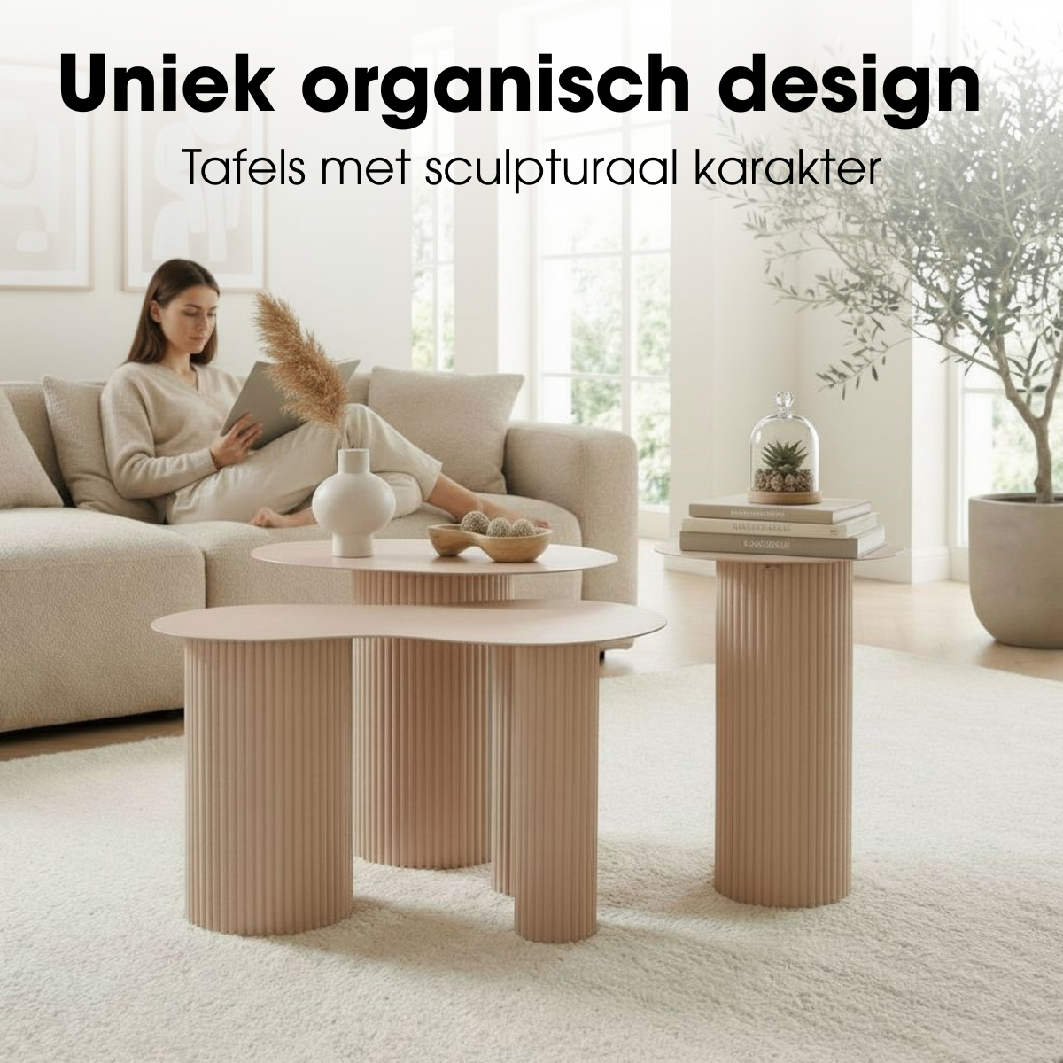 Bijzettafel Lux Lichtbruin