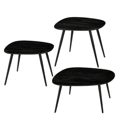 Bijzettafel set Jailey Zwart