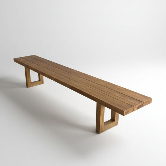 Bench met vierkante voet - natuurlijk - 220