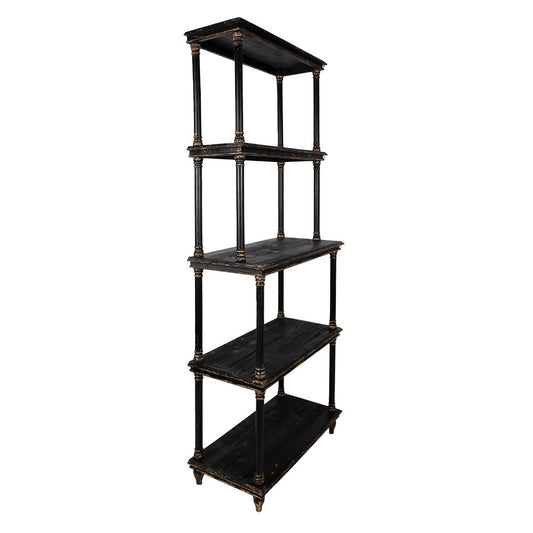 Boekenkast Zwart, Hout 80x40x210 cm