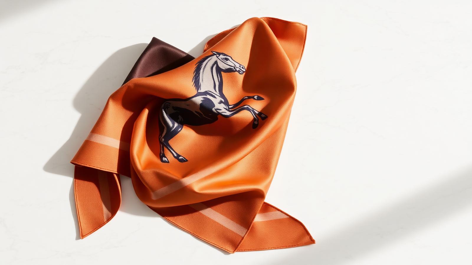 Sfeerbeeld bij De Hermès carré: formaat kiezen, knopen en zijde onderhouden