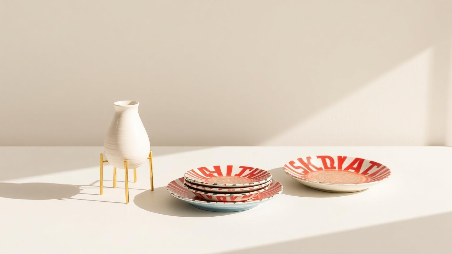 Sculpturale designlamp in een donker interieur